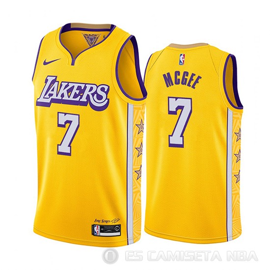 Camiseta Javale Mcgee #7 Los Angeles Lakers Ciudad Edition Amarillo - Haga un click en la imagen para cerrar